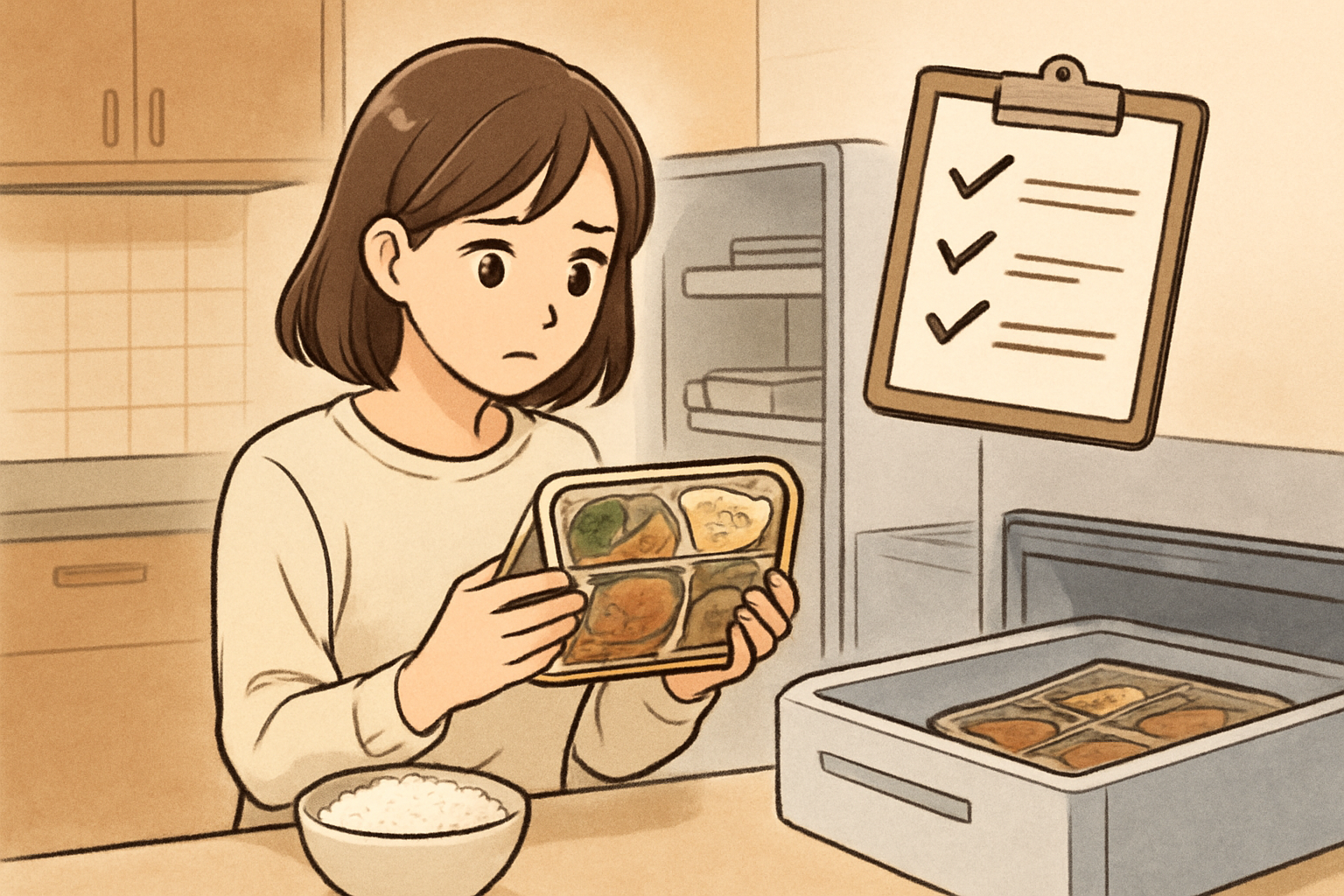 一人暮らしで「おかずのみ」冷凍弁当を選ぶときの確認手順（ご飯・量・保管・契約）