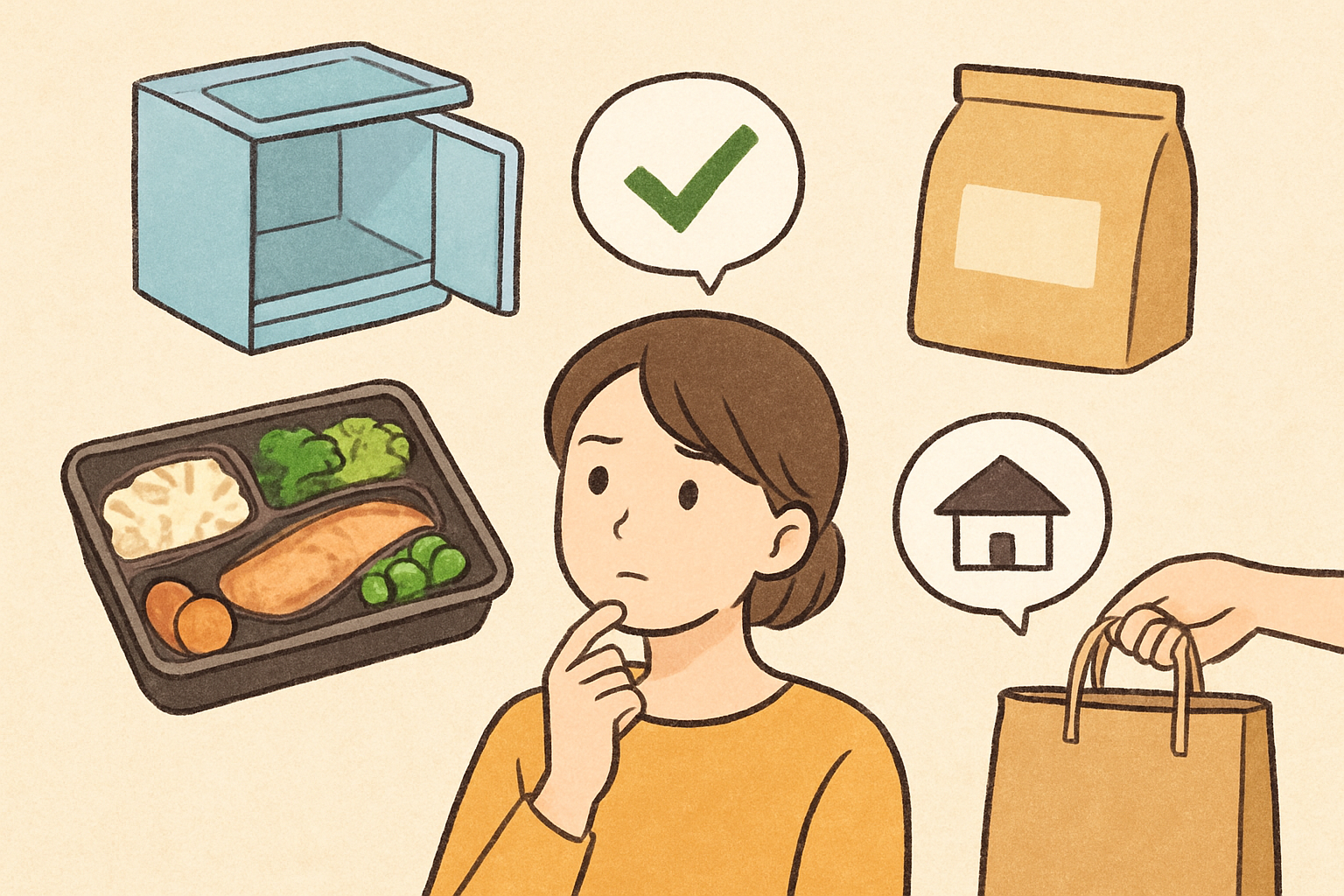 一人暮らしで確認したい4条件（主食・冷凍庫・受け取り・購入形態）