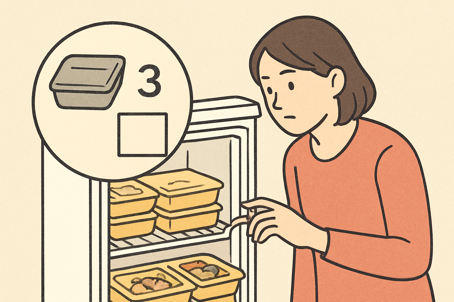 注文前にそろえるべき情報は3つ（容器外寸・食数・空き区画）