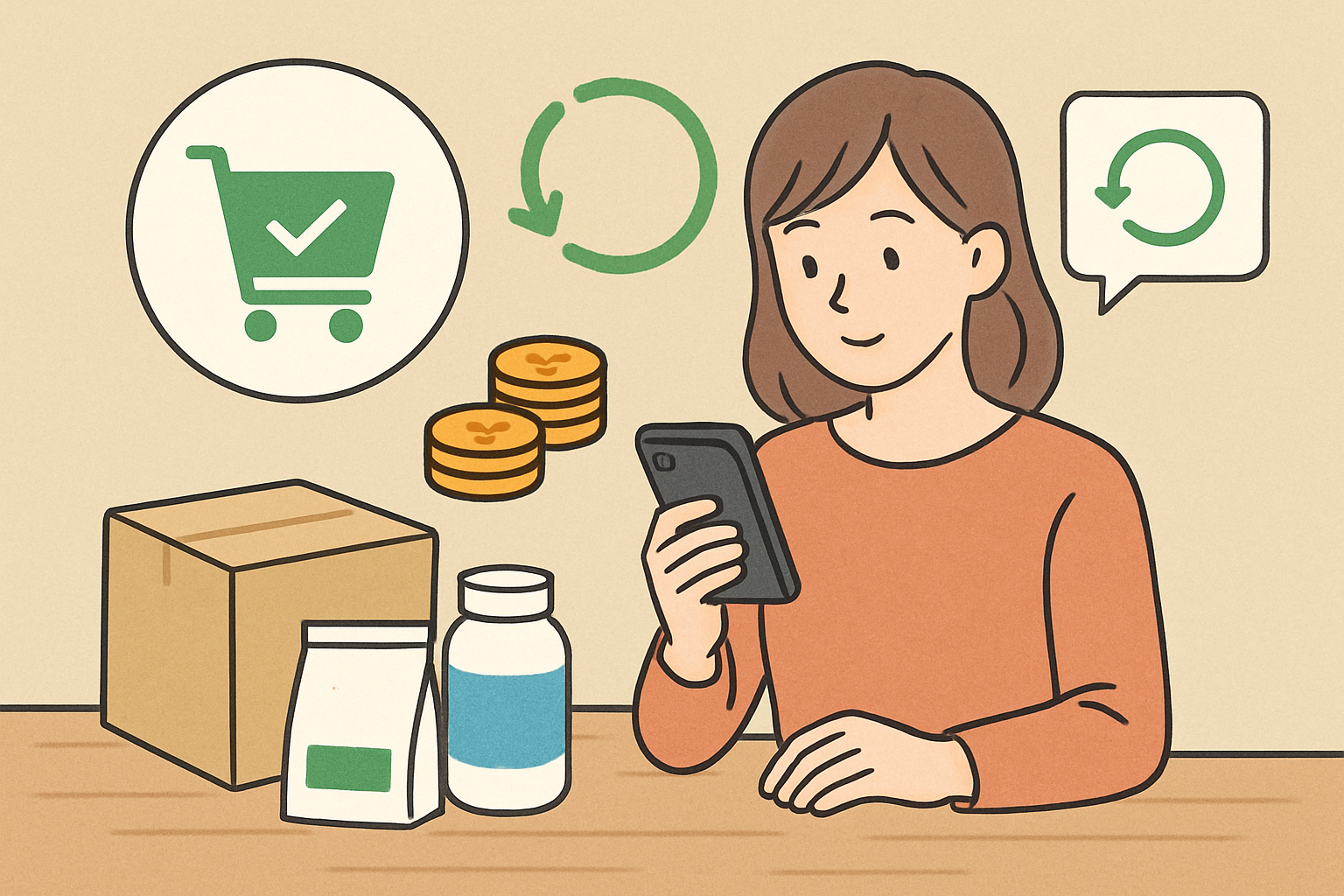 まず:健康直球便は「定期購入(自動配送)」ではなく都度注文が基本です